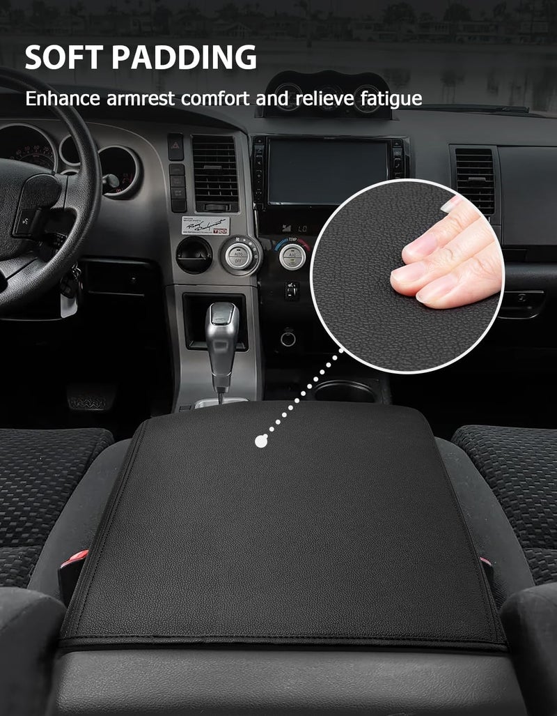 Eaglecover Center Console Cover for Toyota Tundra Accessories 2007-2013 & Toyota Sequoia 2008-2022, Vinyl Leather Car Armrest Protector, Anti-Scratch, Black - Image 4